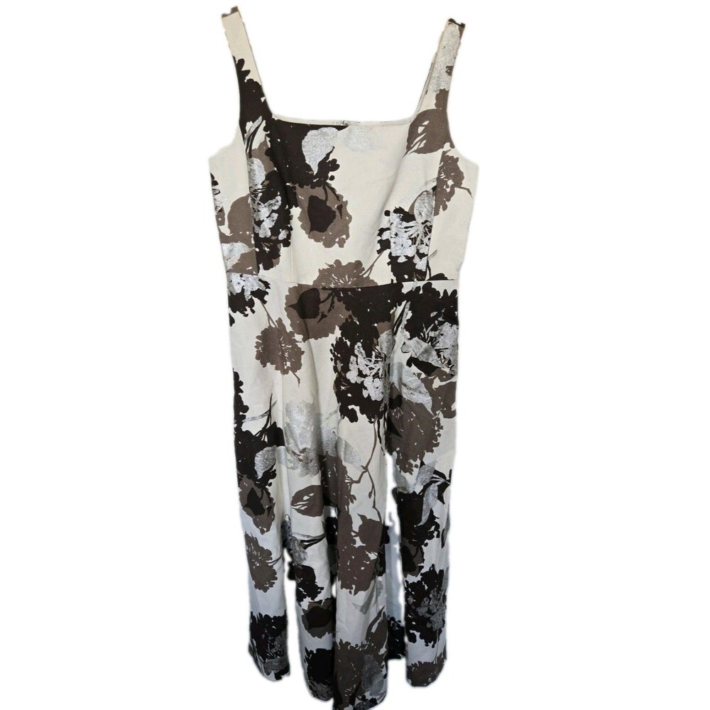 Lafayette 148 New York Dress Linen Sheath Sleeveless Abstract Pockets Size 6